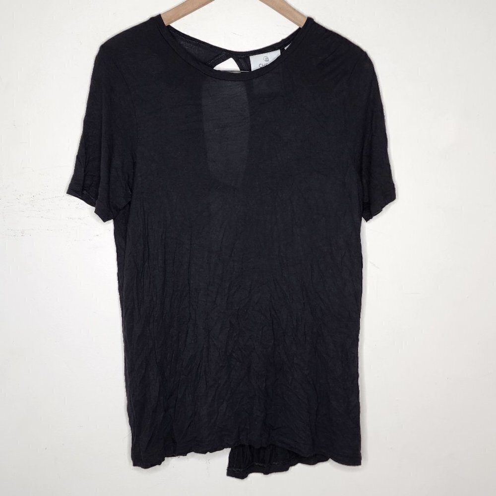 Cheap Monday Black Cutout Back Short Sleeve T Shirt, sz M